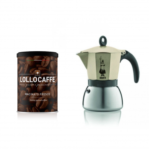 Lot moka à induction +  Lollo caffe Macinato fresco